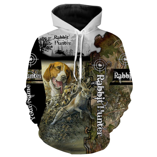 Rabbit hunter Beagle hunting dogs Customized Name 3D full printing Shirts Hoodie