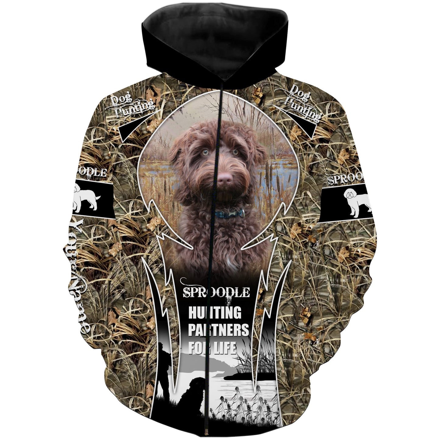 Best Hunting Dog Custom Name And Photo 3D All Over Print Shirts  Zip Up Hoodie Zip Up Hoodie