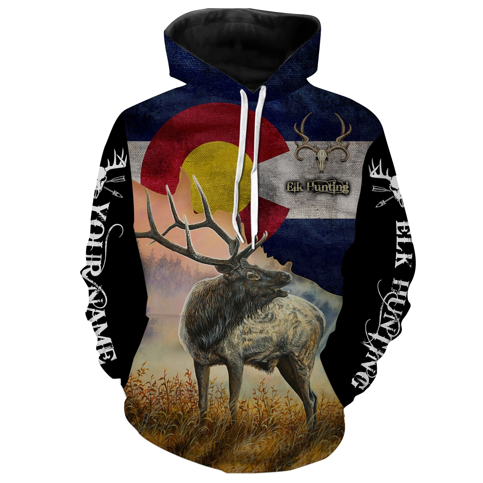 Elk hunting Colorado Flag camo Custom Name 3D All over print shirts - personalized hunting gifts - FSD230 Hoodie