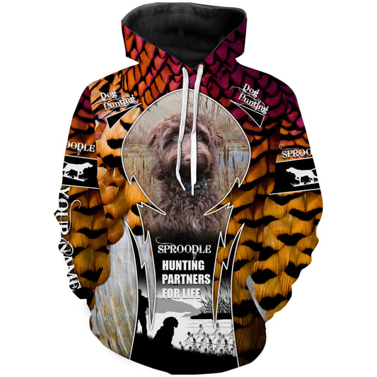 Pheasant hunting Dog Custom Name and Photo 3D All over print shirts - "Sproodle hunting partners for life" - FSD374