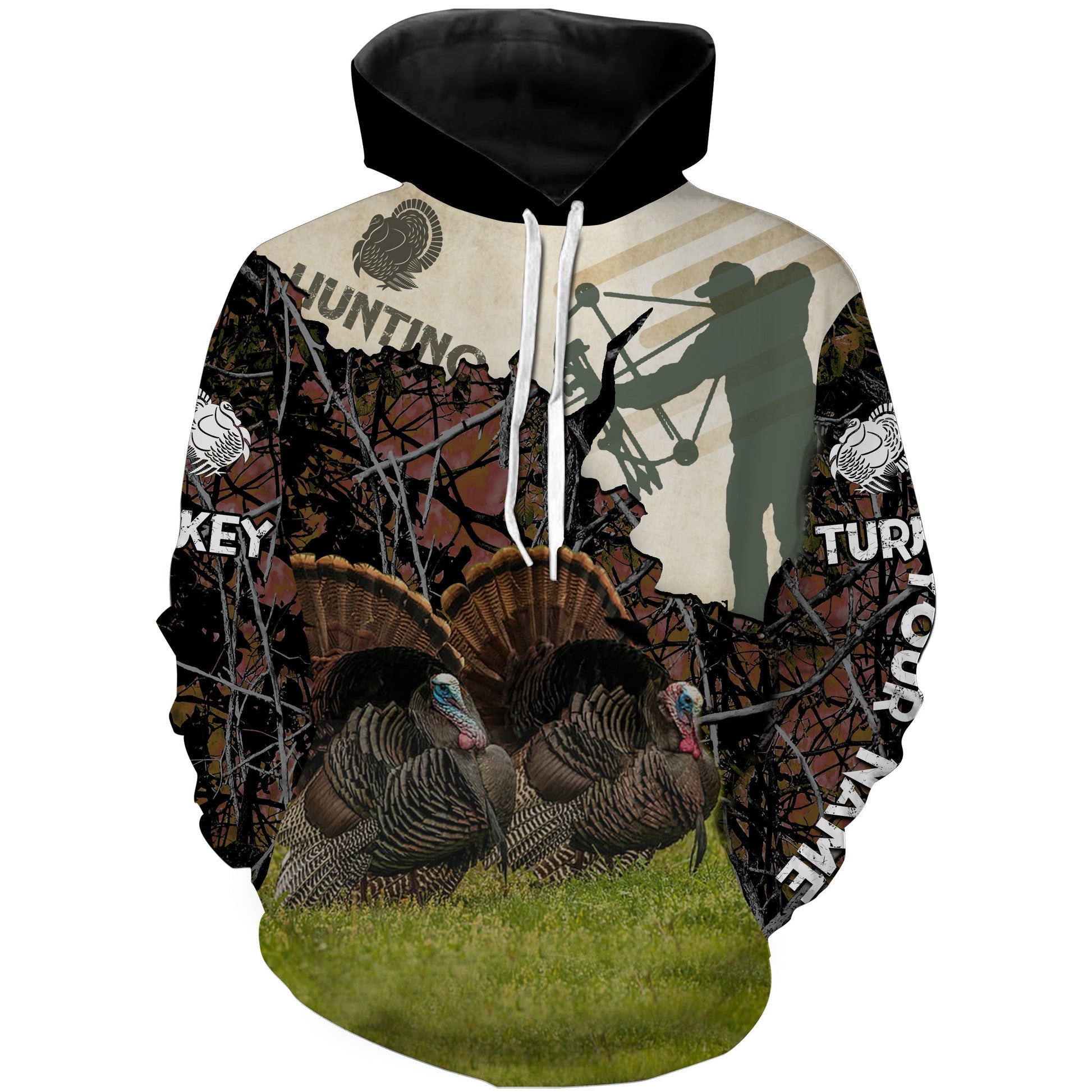 Turkey Bow Hunting Reaper Custom Name 3D All Over print T-shirt