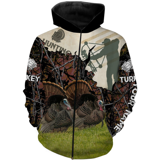 Turkey Bow Hunting Reaper Custom Name 3D All Over print T-shirt