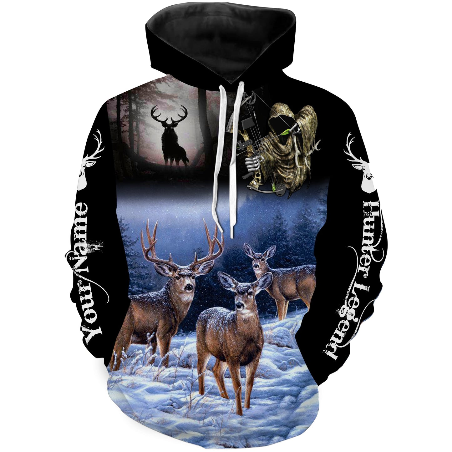 Deer hunting Bow Reaper custom name 3D full print Shirt Hoodie