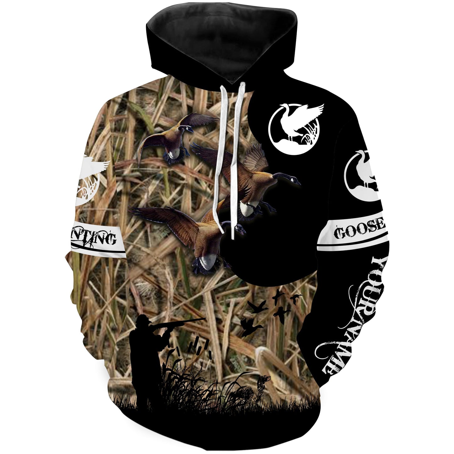 Goose Hunting Custom Name 3D All over print shirts - Hunting gift for Men Hoodie