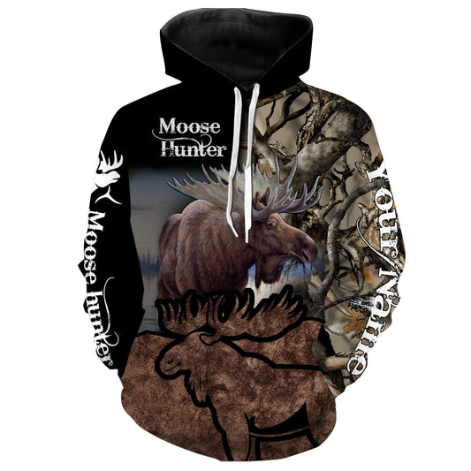 Moose hunting Custom Name 3D All over print shirts - personalized hunting gifts - FSD235