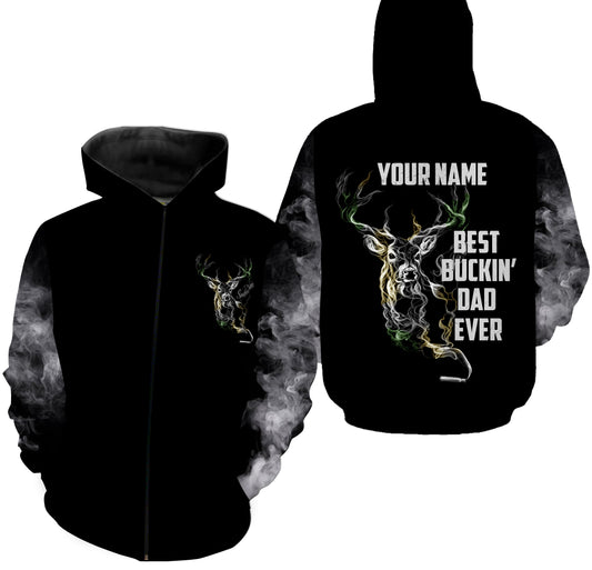 Deer Hunting Best Buckin's Dad Ever Custom Name 3D All Over Printed Shirts - Father's Day Gift Ideas FSD1936