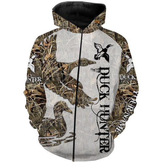 Duck Hunting Custom Name 3D printing Hoodie Zip up hoodie