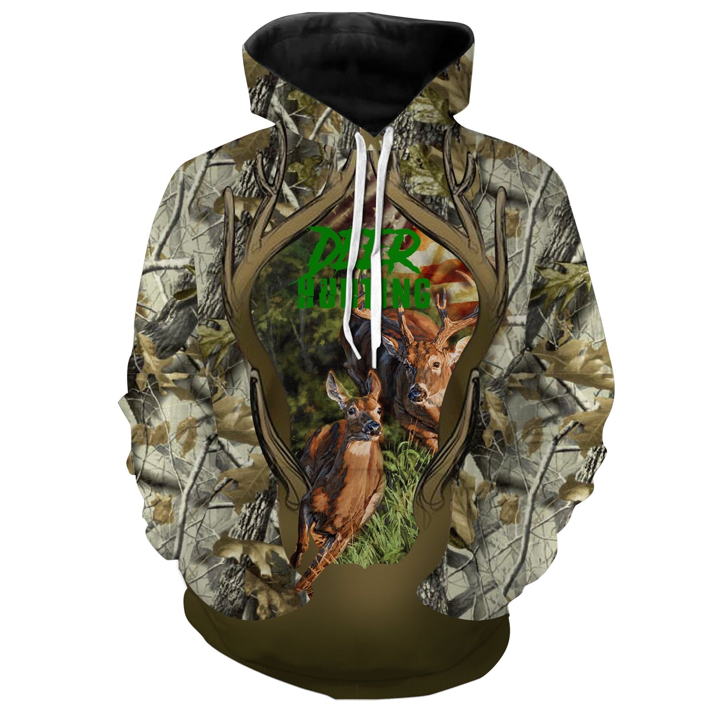 White-tailed deer hunting 3D All over print Shirts, Face shield - Personalized hunting gifts - FSD393 Hoodie