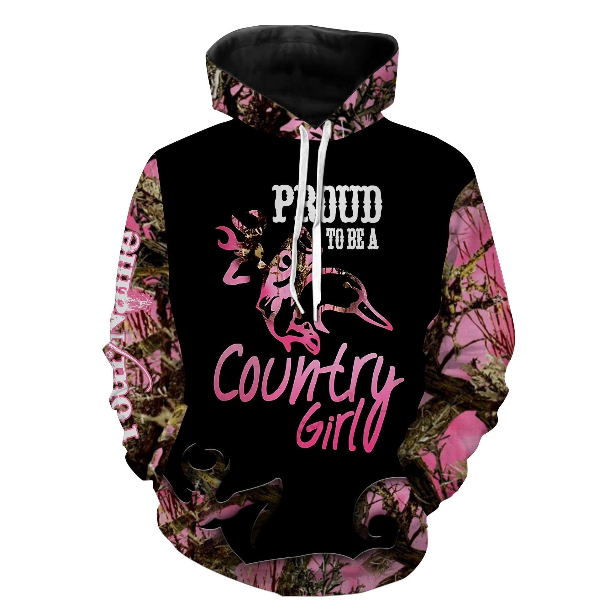 Country girl Hunting and Fishing Women's clothing Pink camo pullover Sweatshirt Hoodie Personalized gifts - FSD1078