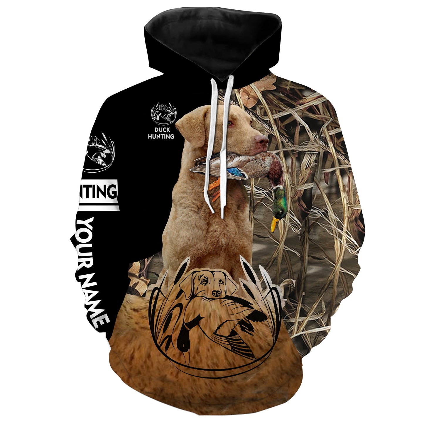 Duck Hunting With Chesapeake Bay Retriever Custom Name Full Printing Shirts Hoodie Hoodie