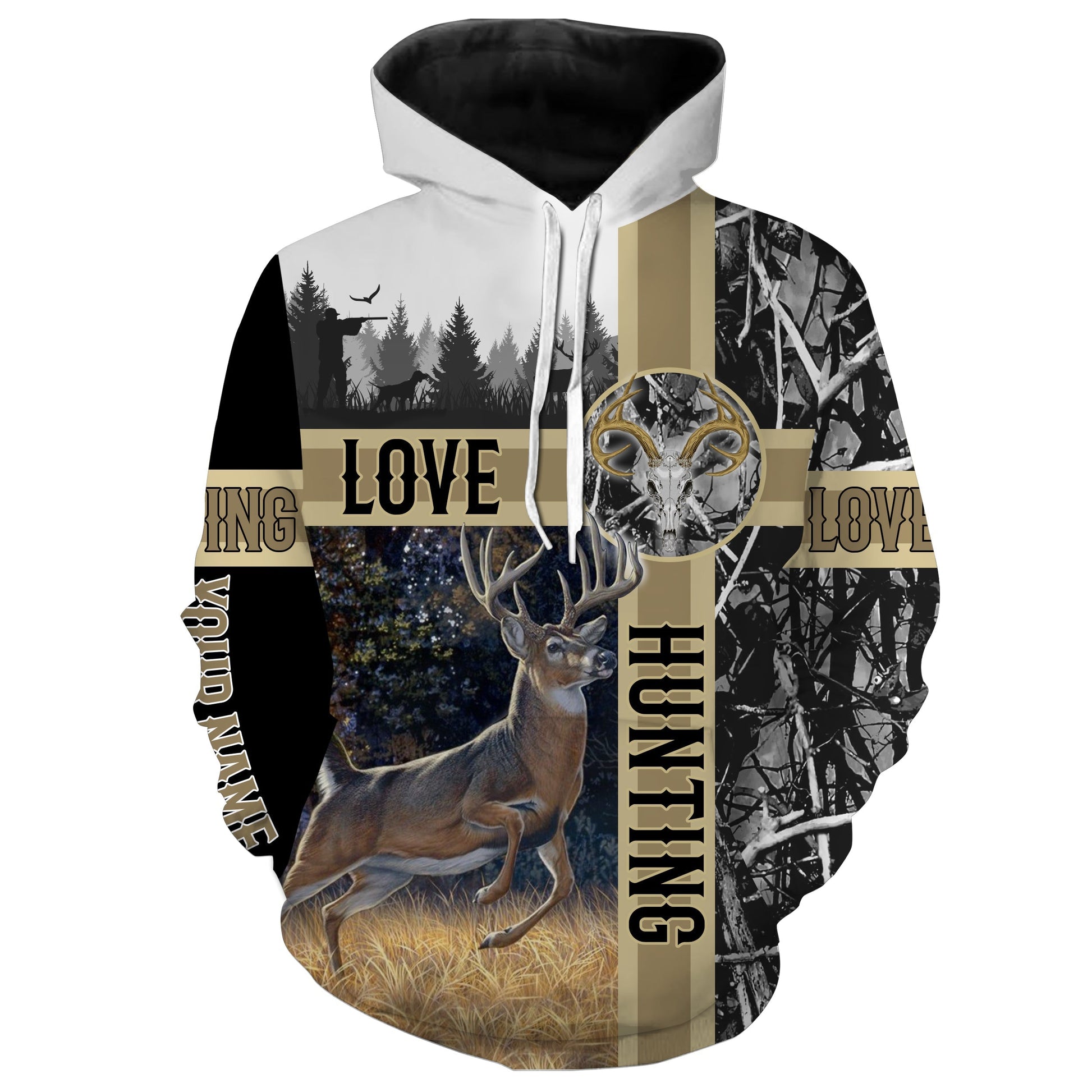 Deer hunting Custom Name 3D All over print Shirts, Face shield - personalized hunting gifts - FSD247