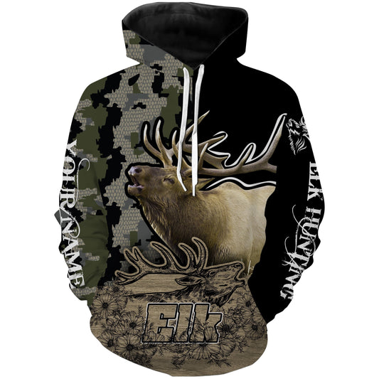 Personalized Elk hunting 3D All over print shirts - hunting gift for Men