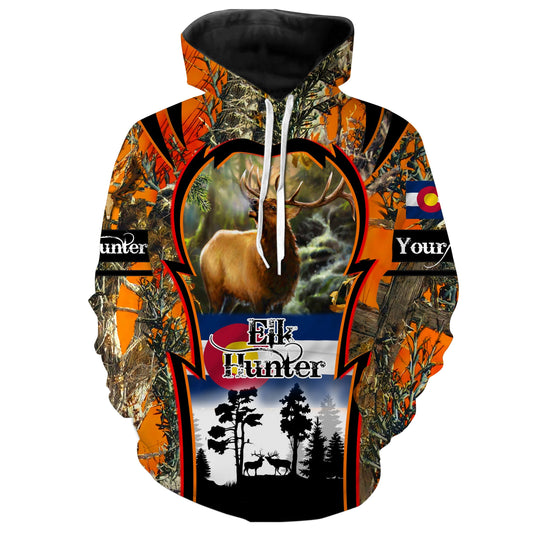 Colorado Elk hunting orange camouflage custom Name 3D full printing Shirt Personalized shirt for elk hunter FSD593