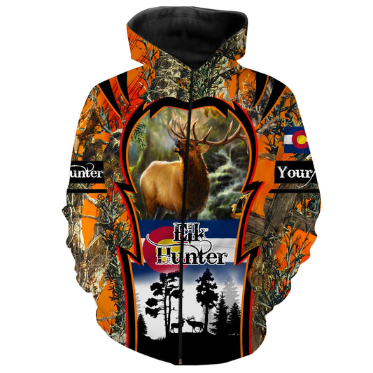 Colorado Elk hunting orange camouflage custom Name 3D full printing Shirt Personalized shirt for elk hunter FSD593