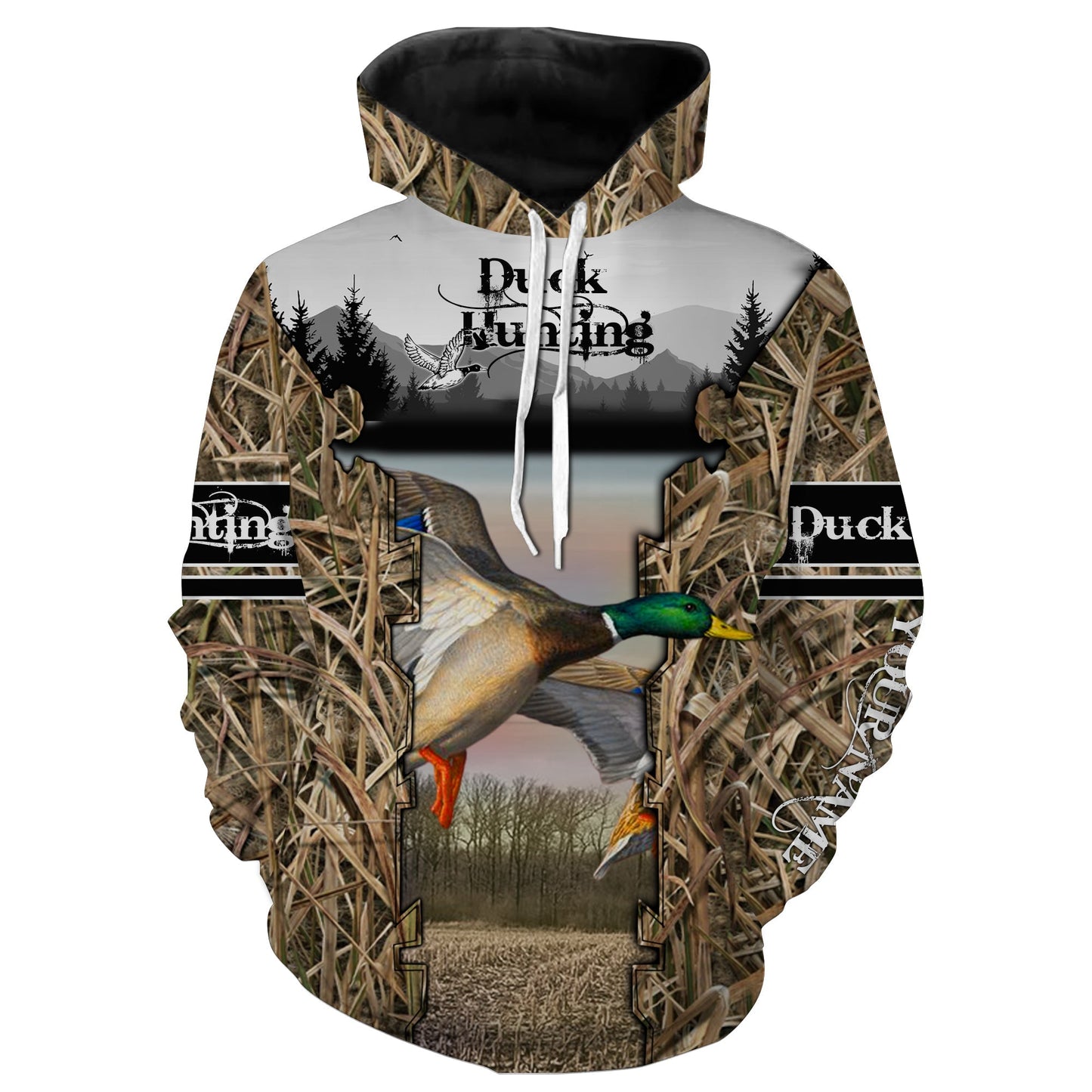 Mallard Duck hunting waterfowl camo 3D Full printing pullover shirts, Hoodie, T Shirt Personalized gift for Duck hunter Adult and Kid - FSD1096