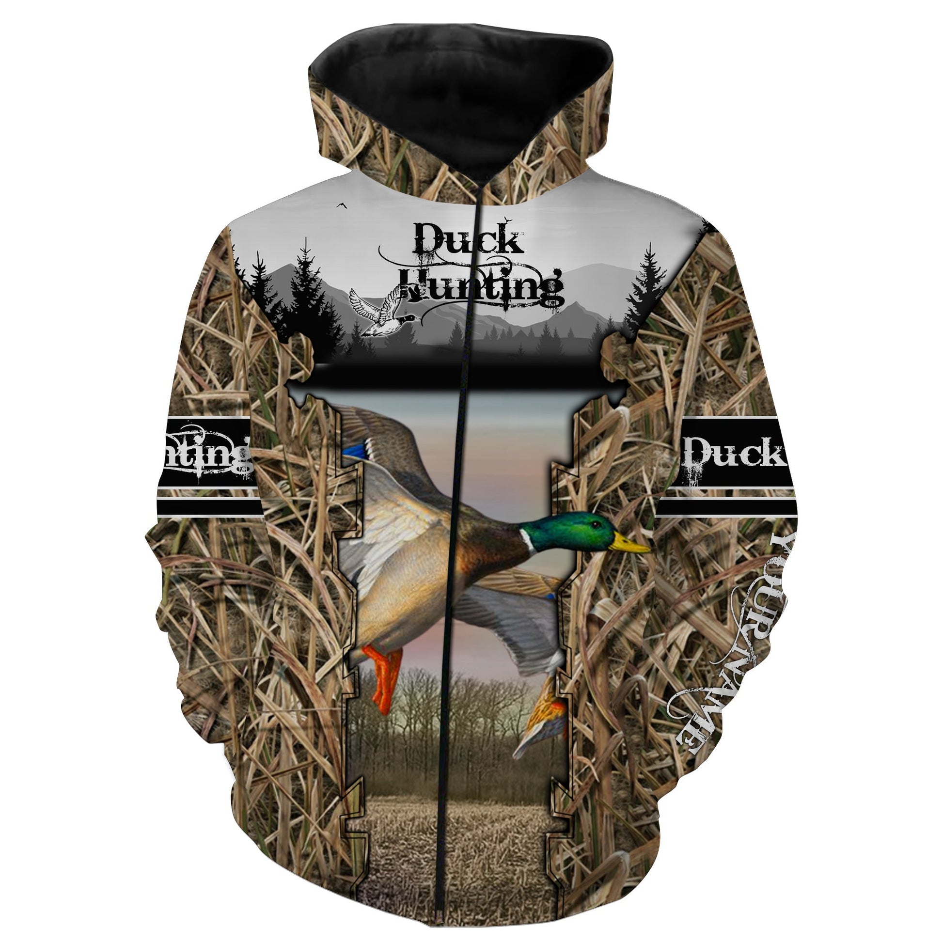 Mallard Duck hunting waterfowl camo 3D Full printing pullover shirts, Hoodie, T Shirt Personalized gift for Duck hunter Adult and Kid - FSD1096