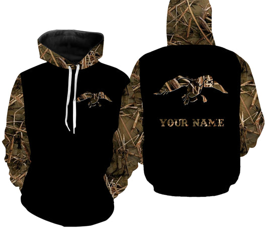 Duck hunting water muddy camo customize name 3D all over printed shirts, hoodie, sweatshirt - Personalized hunting gifts FSD1481