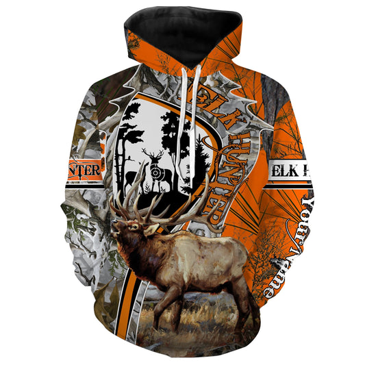 Elk hunting Custom Name 3D All over print Shirts, Face shield - personalized hunting gifts - FSD280