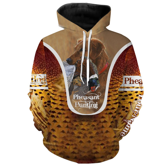 Pheasant hunting with Golden Retriever Dog Custom Name All over print Shirts FSD284