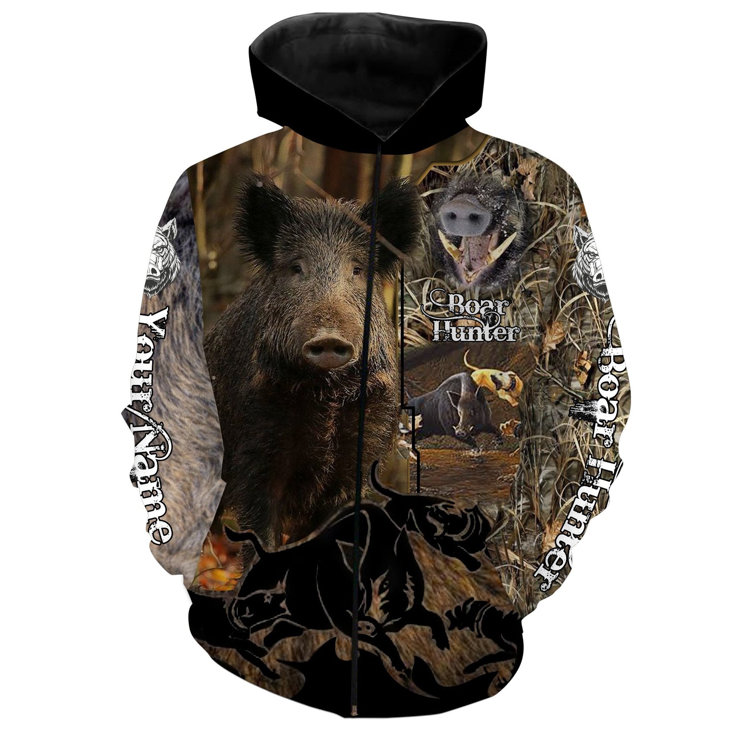 Boar Hunting Custom Name 3D All Over Print Shirts Zip Up Hoodie Zip Up Hoodie