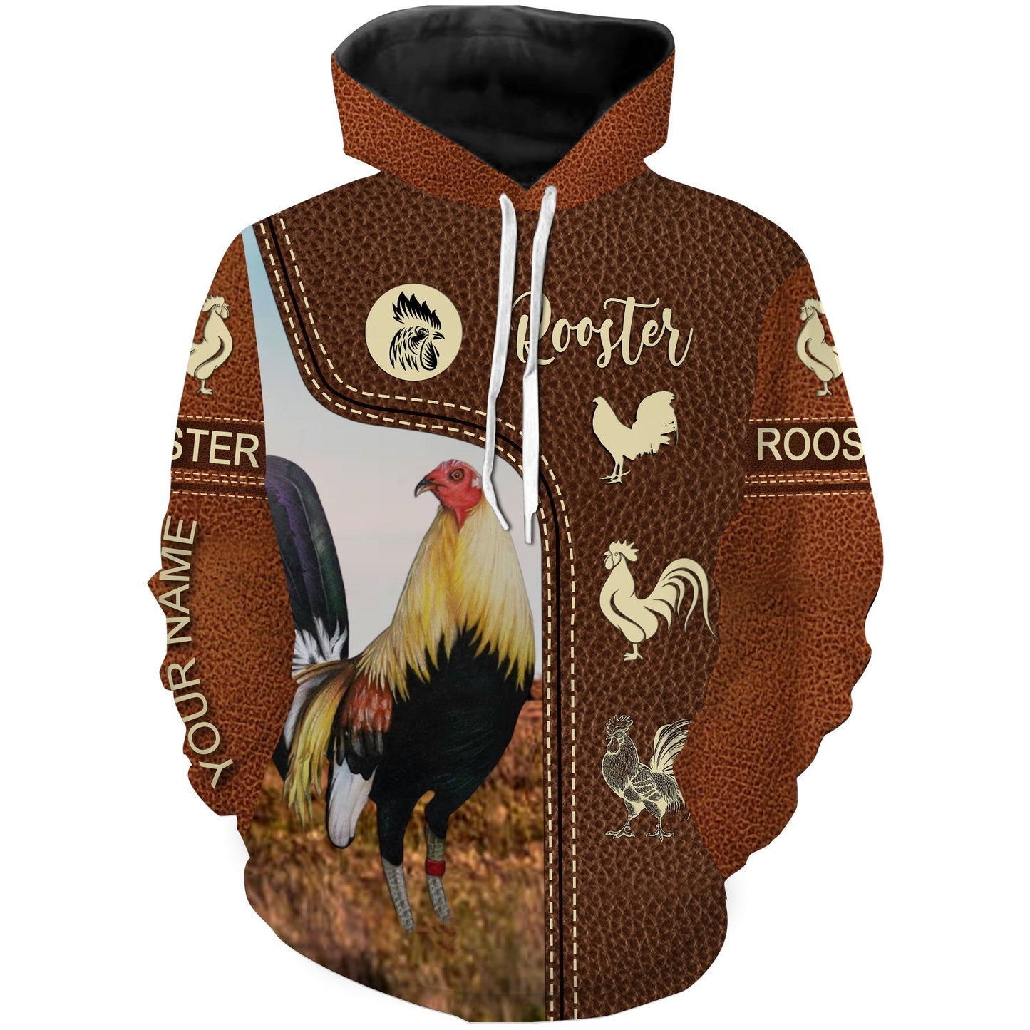 Rooster Custom Name 3D All Over Print T Shirt Hoodie Hoodie