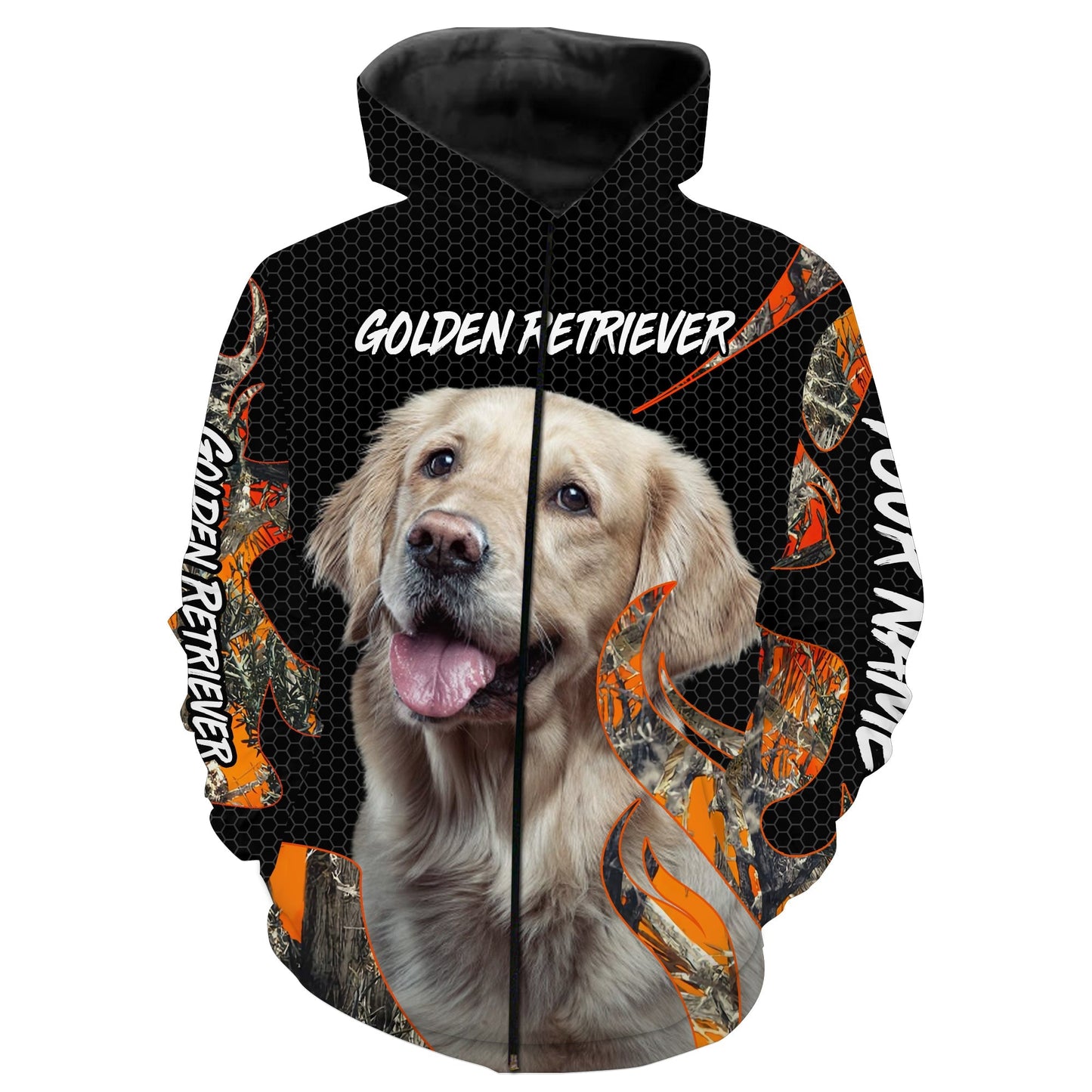 Golden Retriever dog orange camo All over printing Shirt Personalized gift for Retriever lovers FSD689 Zip up hoodie