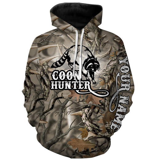 Coon hunter Custom Name 3D All over print shirts - Personalized hunting gift for Men Hoodie