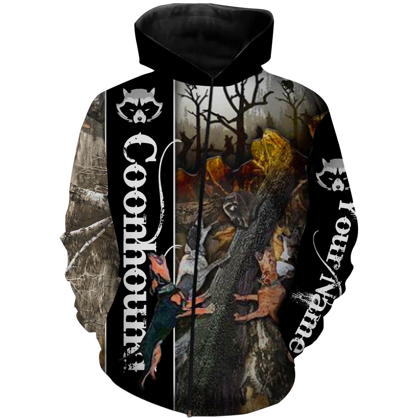 Coonhound Custom Name 3D All over print T-shirt Zip up hoodie