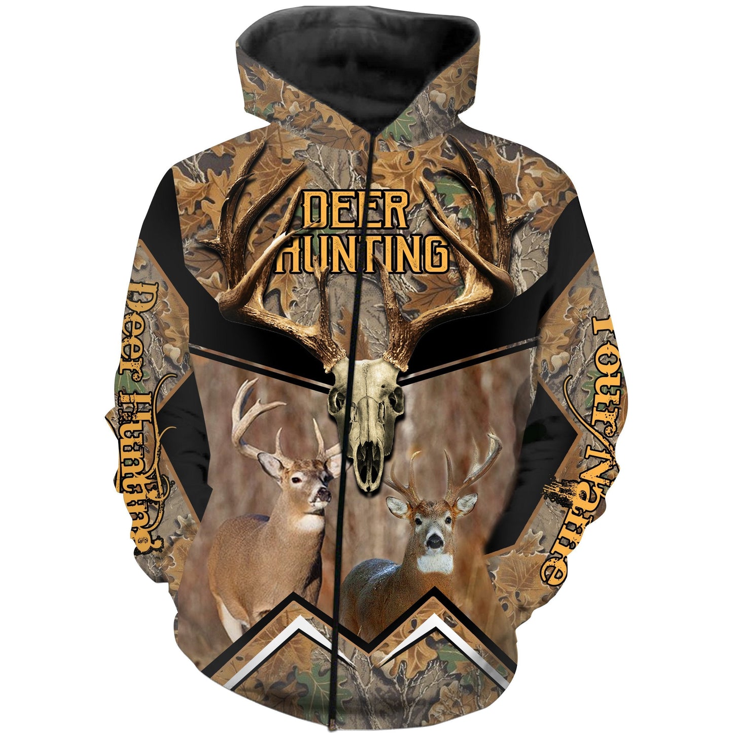 Deer Hunting Custom Name 3D All over print Shirts - Personalized hunting gift - FSD171 Zip up hoodie