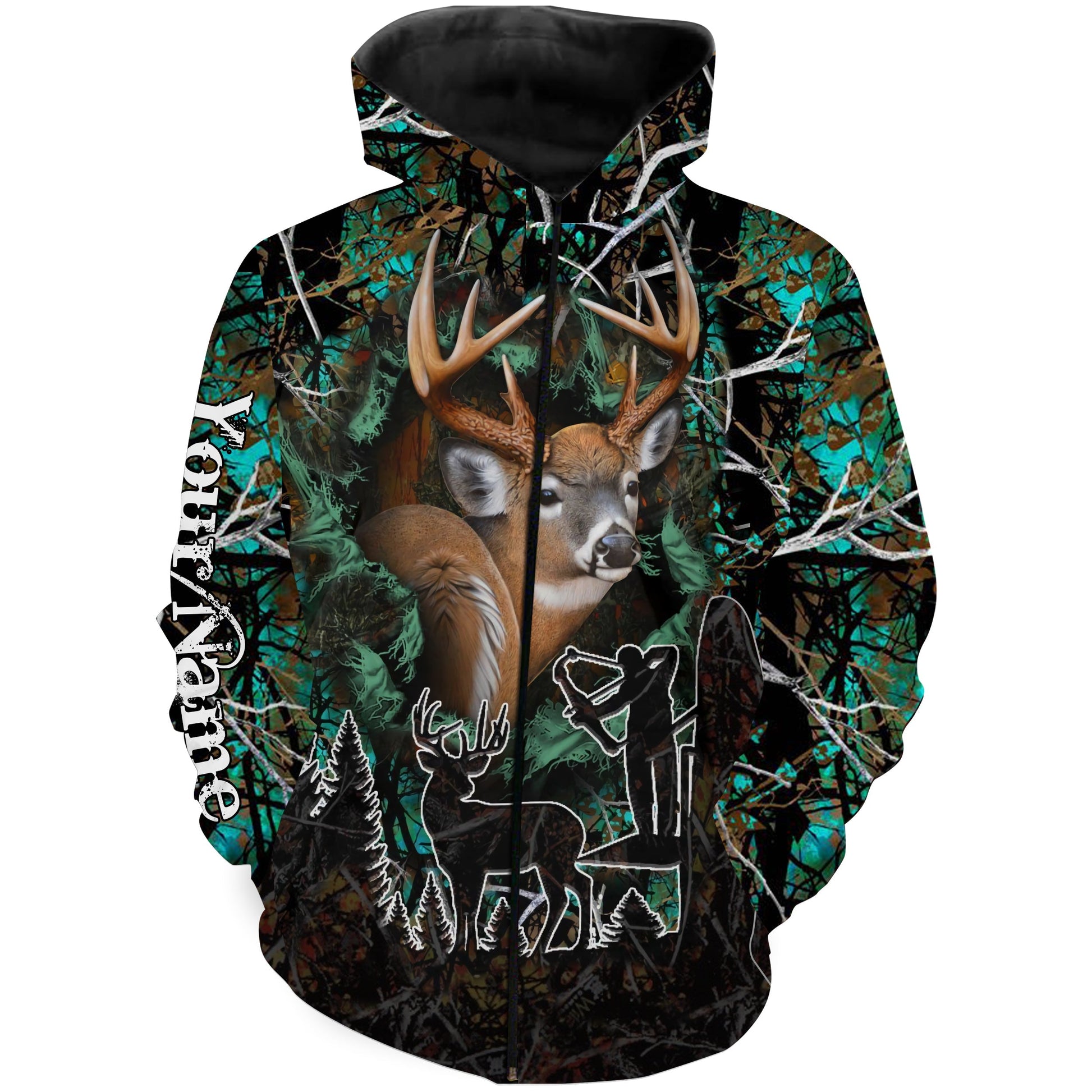 Deer hunting camouflage custom Name All over print Sweatshirt