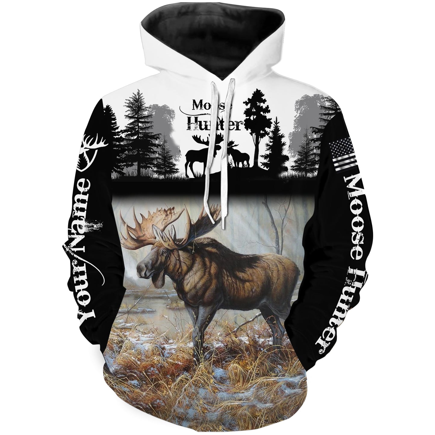 Moose hunting Custom Name 3D All over print Shirt Personalized gifts FSD500