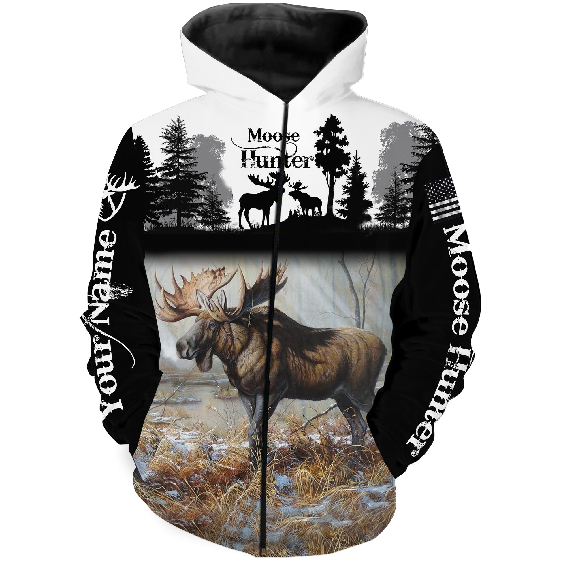 Moose hunting Custom Name 3D All over print Shirt Personalized gifts FSD500