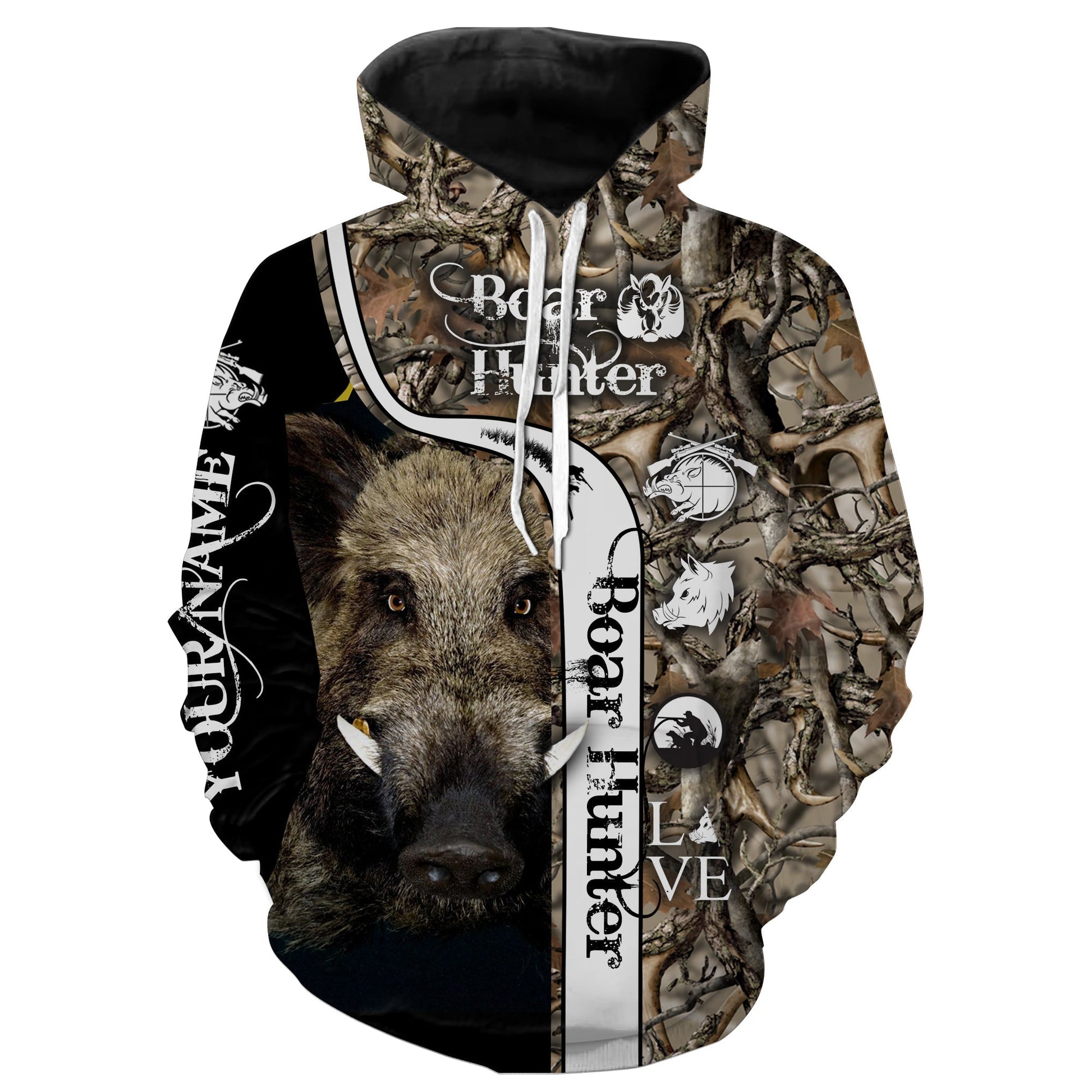 Wild Boar Hunting Custom Name 3D All Over Printed Shirt Personalized Hunting Gift Fsd742 Hoodie Hoodie