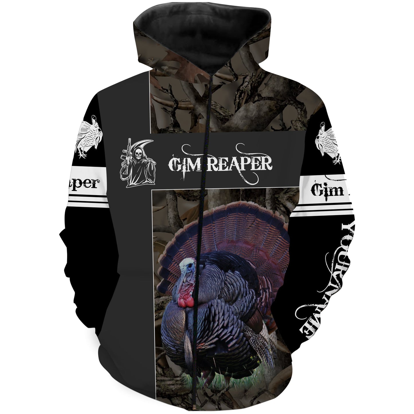 Grim Reaper Turkey Hunting Camo Full printing Shirts, Personalized Turkey Hunter Shirt FSD2997