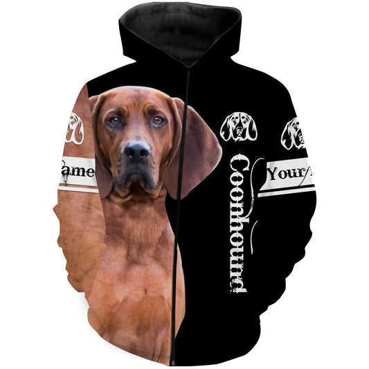 Redbone Coonhound 3D All Over Printed Shirts Zip Up Hoodie Zip Up Hoodie