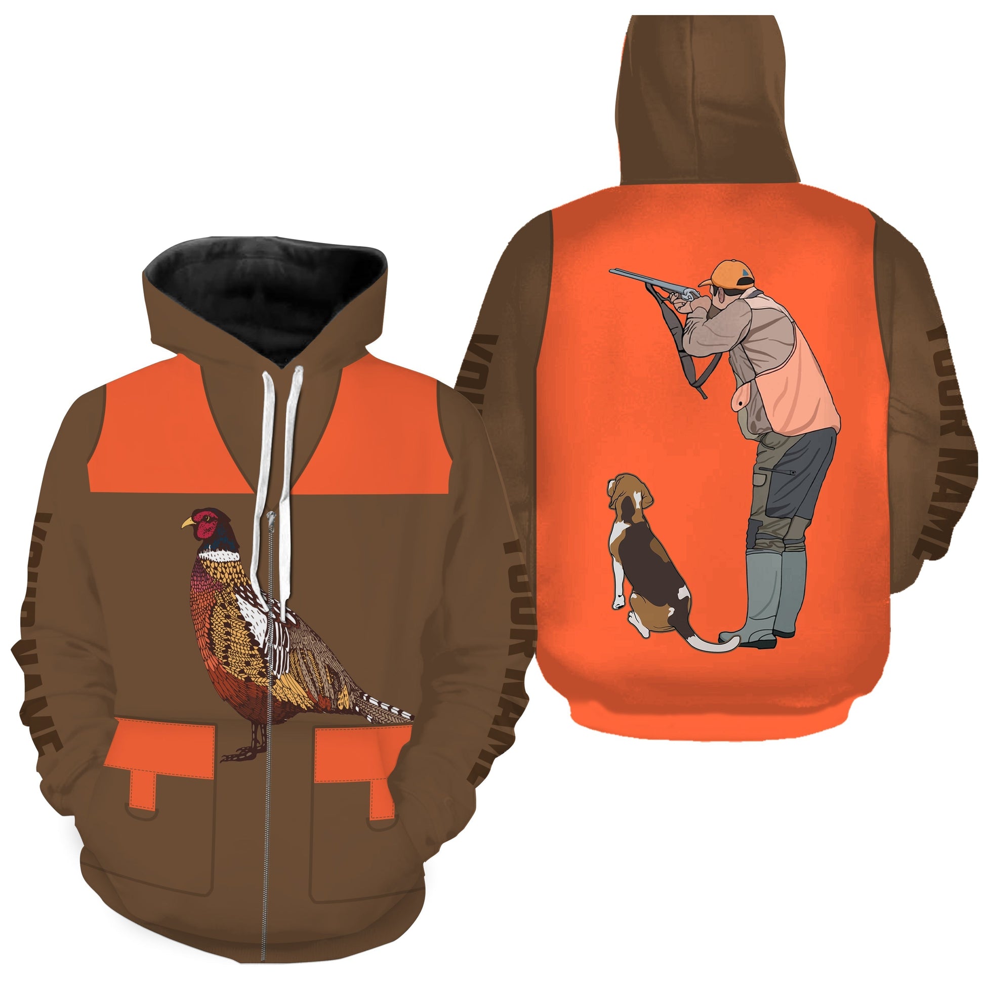 Custom name Pheasant hunting 3D All over printed Vest Shirts, Personalized Gifts for Bird Hunters FSD3981 Hoodie