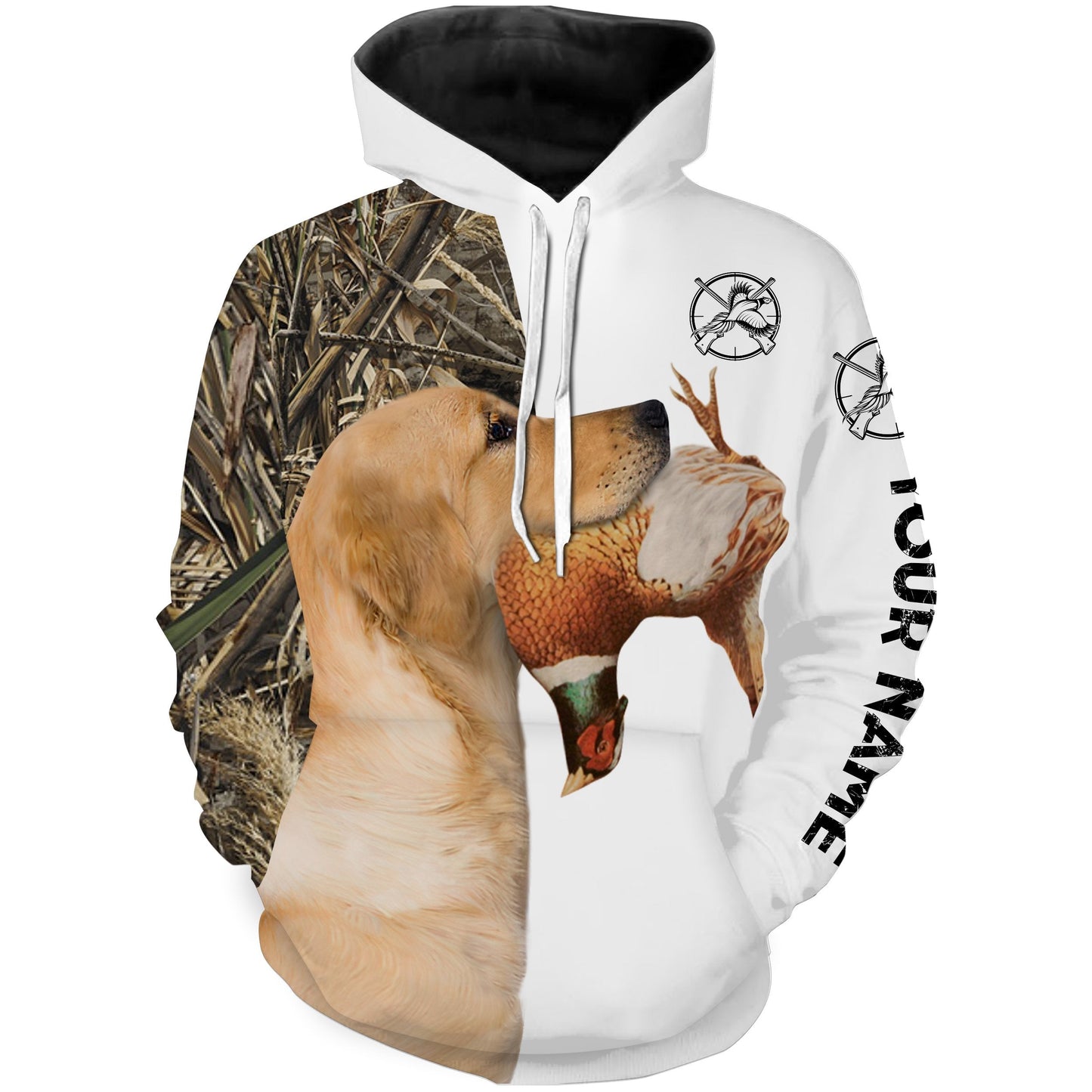 Pheasant Hunting With Dog Golden Retriever Customize Name Shirts  Hoodie Hoodie