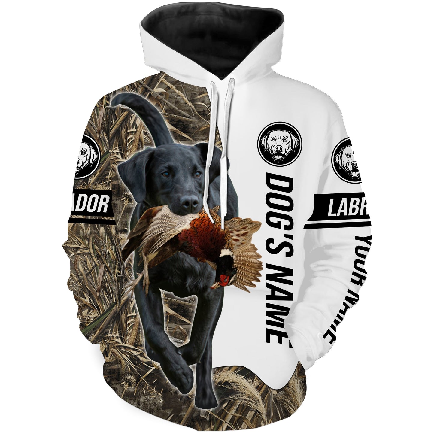 Pheasant Hunting With Labrador Retriever Dog Custom Name Camo Full Printing Shirts Hoodie Hoodie