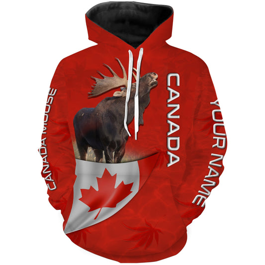 Canada Moose hunting CA flag Custom Name All over print Shirt Personalized shirt for hunter FSD752