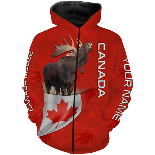 Canada Moose hunting CA flag Custom Name All over print Shirt Personalized shirt for hunter FSD752