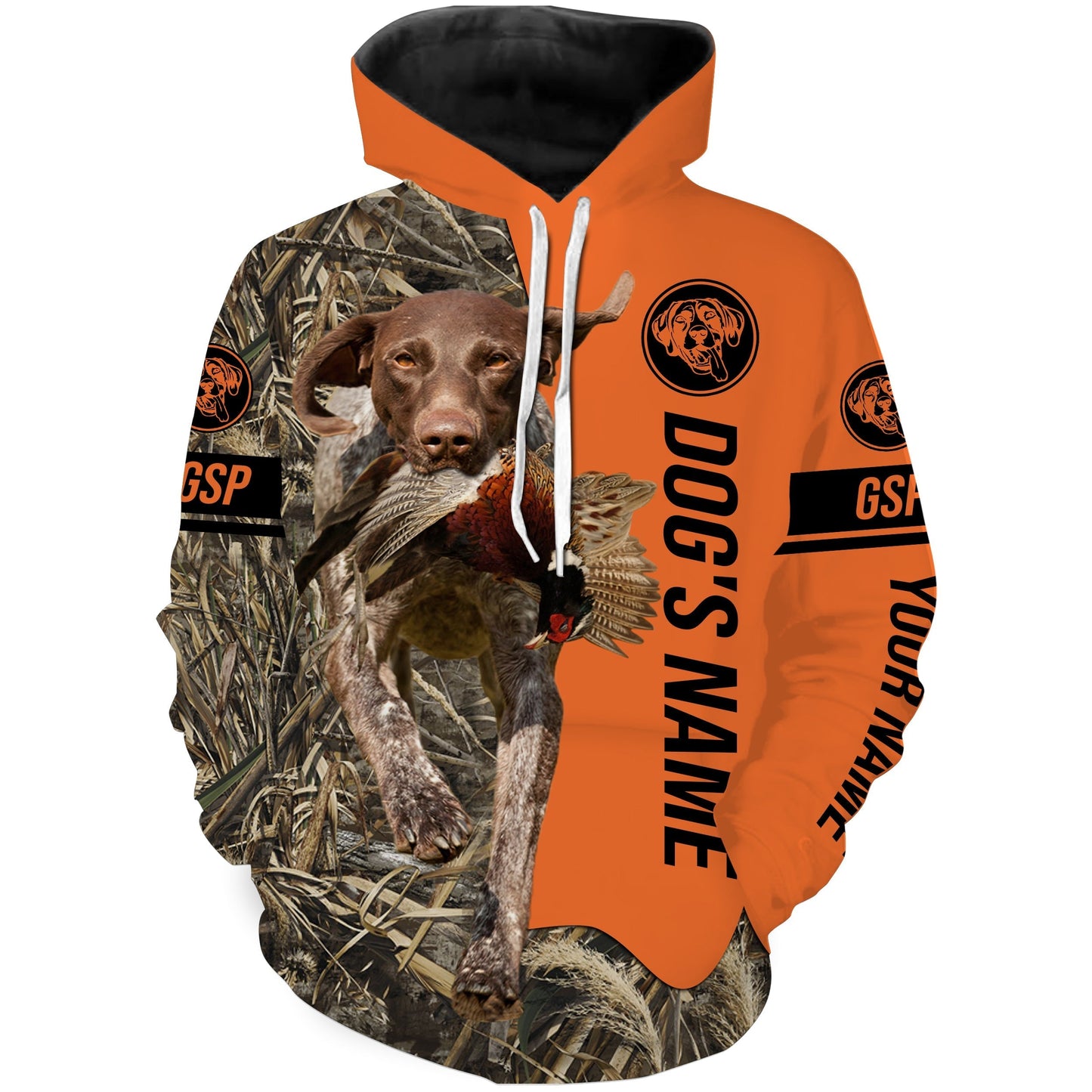 Pheasant Hunting with Dogs GSP Customize Name Shirts, German shorthaired pointer hunting dog shirt FSD4026