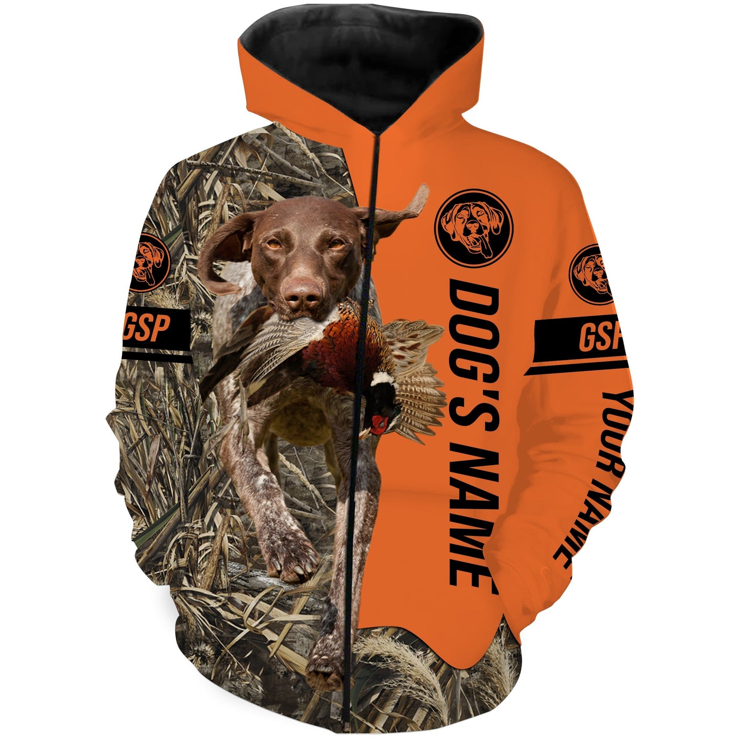 Pheasant Hunting with Dogs GSP Customize Name Shirts, German shorthaired pointer hunting dog shirt FSD4026