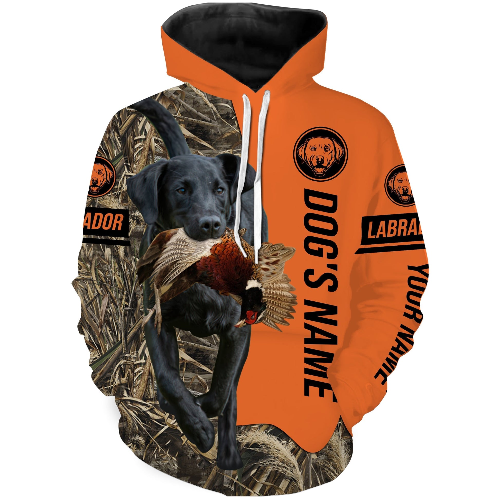 Pheasant Hunting with Dogs Black Labs Customize Name Shirts for Bird Hunter, Labrador Retriever shirt FSD4027