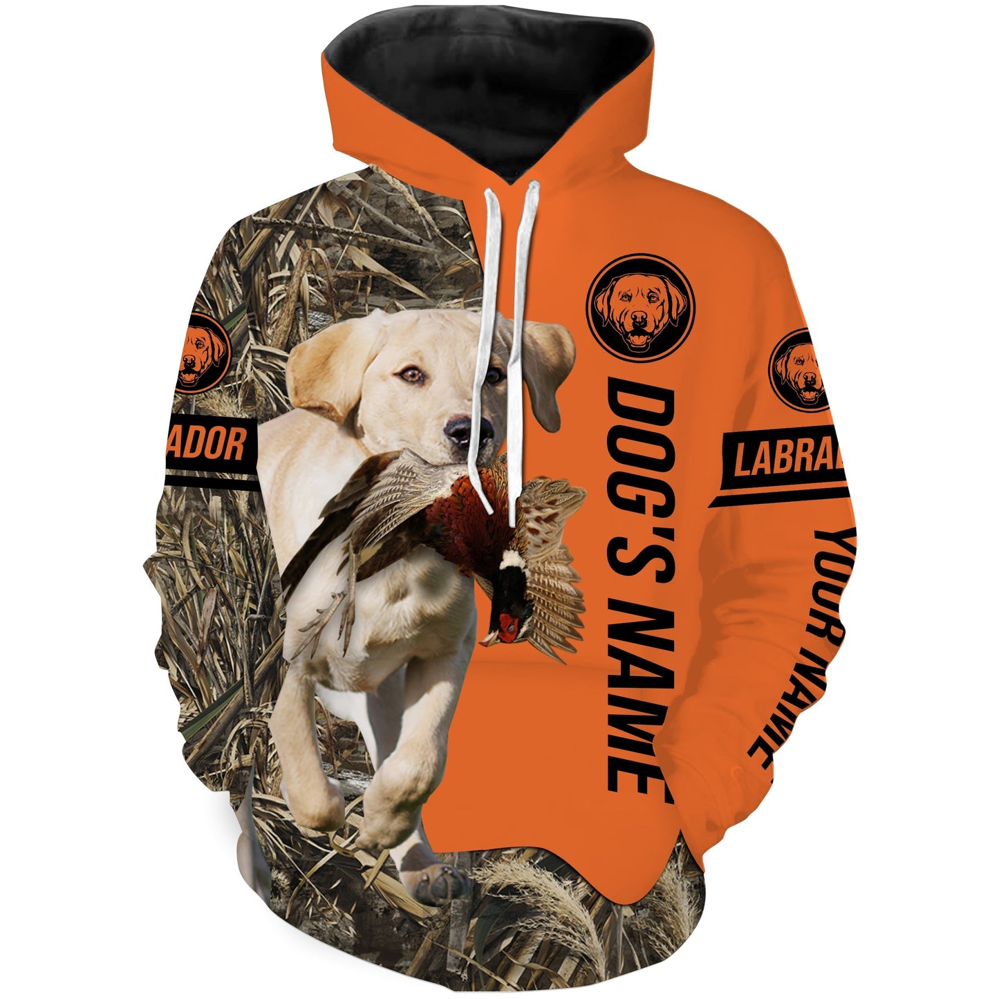 Pheasant Hunting with Dogs Yellow Labs Customize Name Shirts for Bird Hunter, Labrador Retriever shirt FSD4028