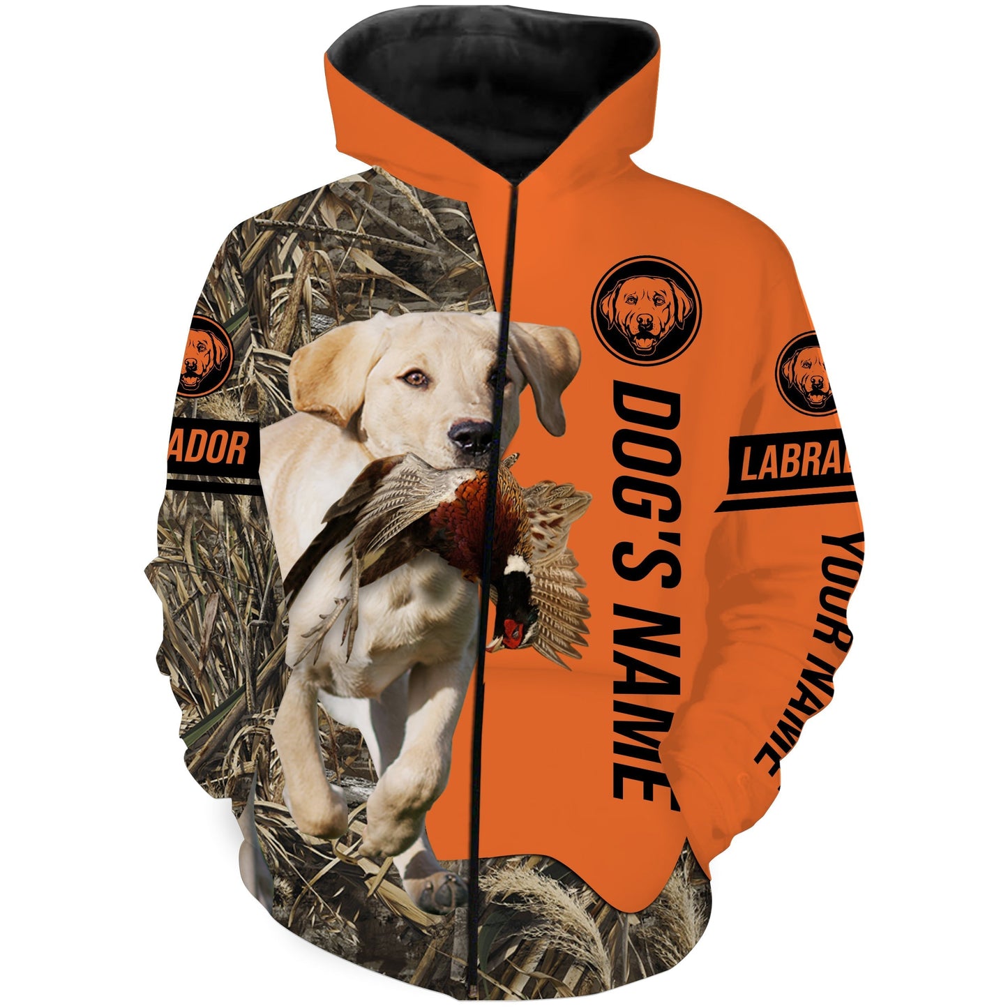 Pheasant Hunting with Dogs Yellow Labs Customize Name Shirts for Bird Hunter, Labrador Retriever shirt FSD4028