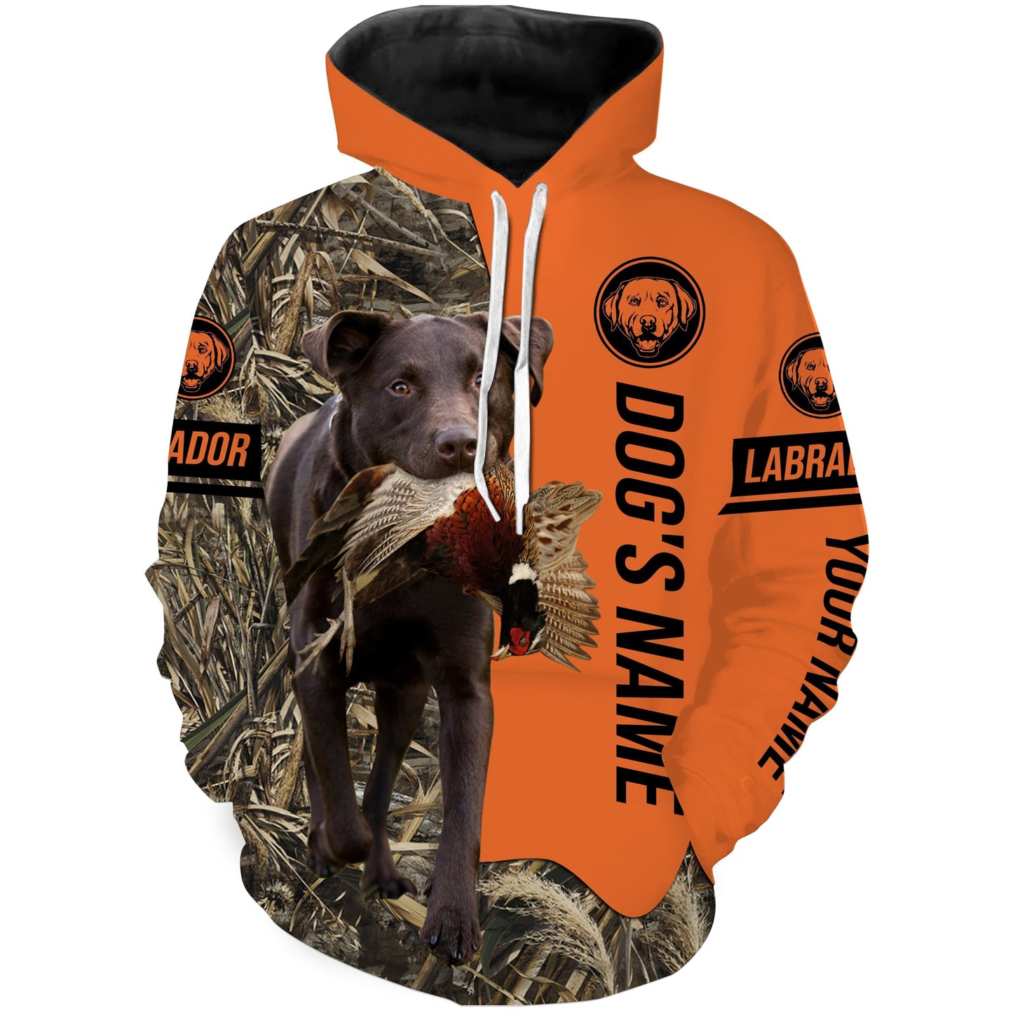 Pheasant Hunting with Dogs Chocolate Labs Customize Name Shirts for Bird Hunter, Labrador Retriever shirt FSD4029