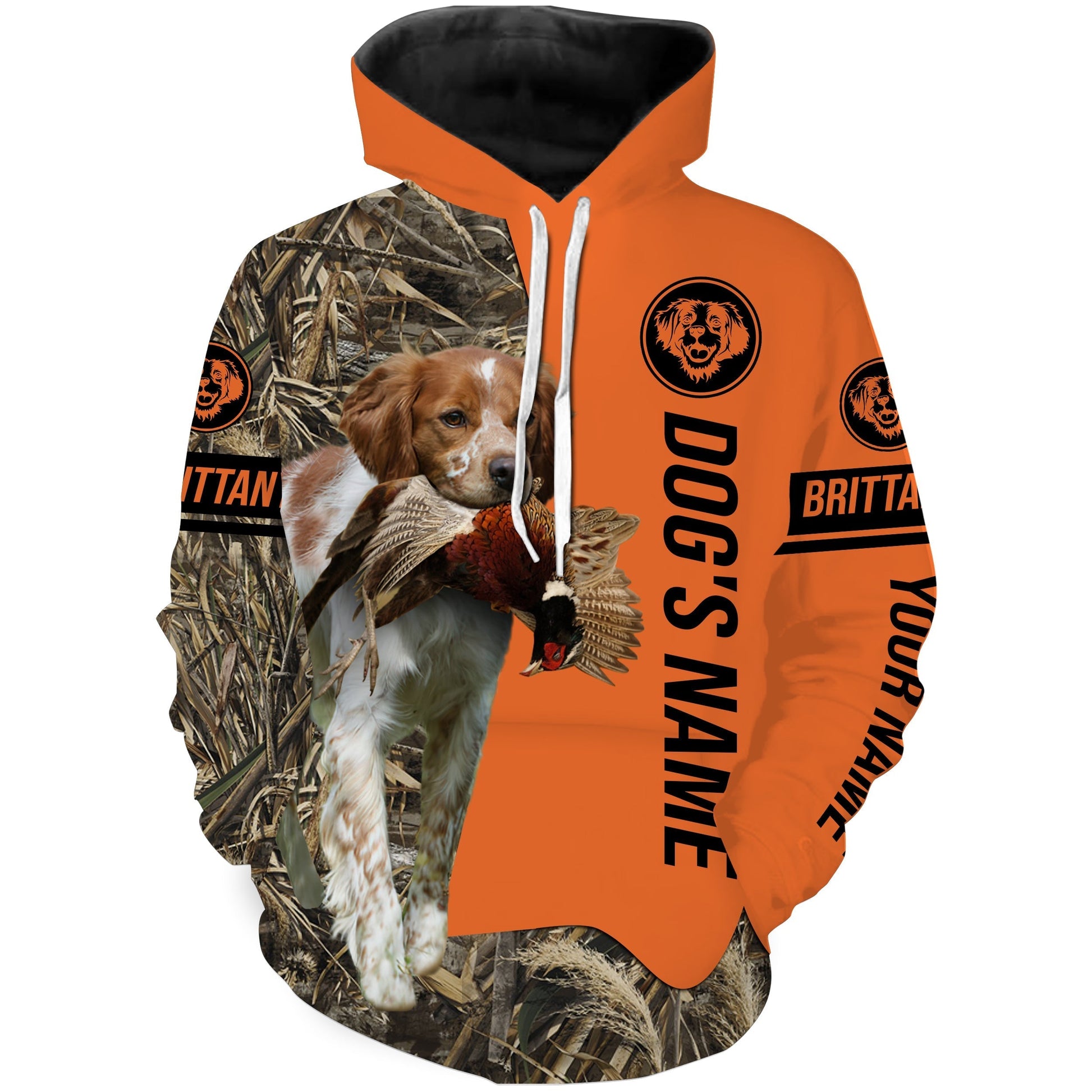 Pheasant Hunting with Dogs Brittany Customize Name Shirts for Bird Hunter, Brittany Spaniel shirt FSD4030