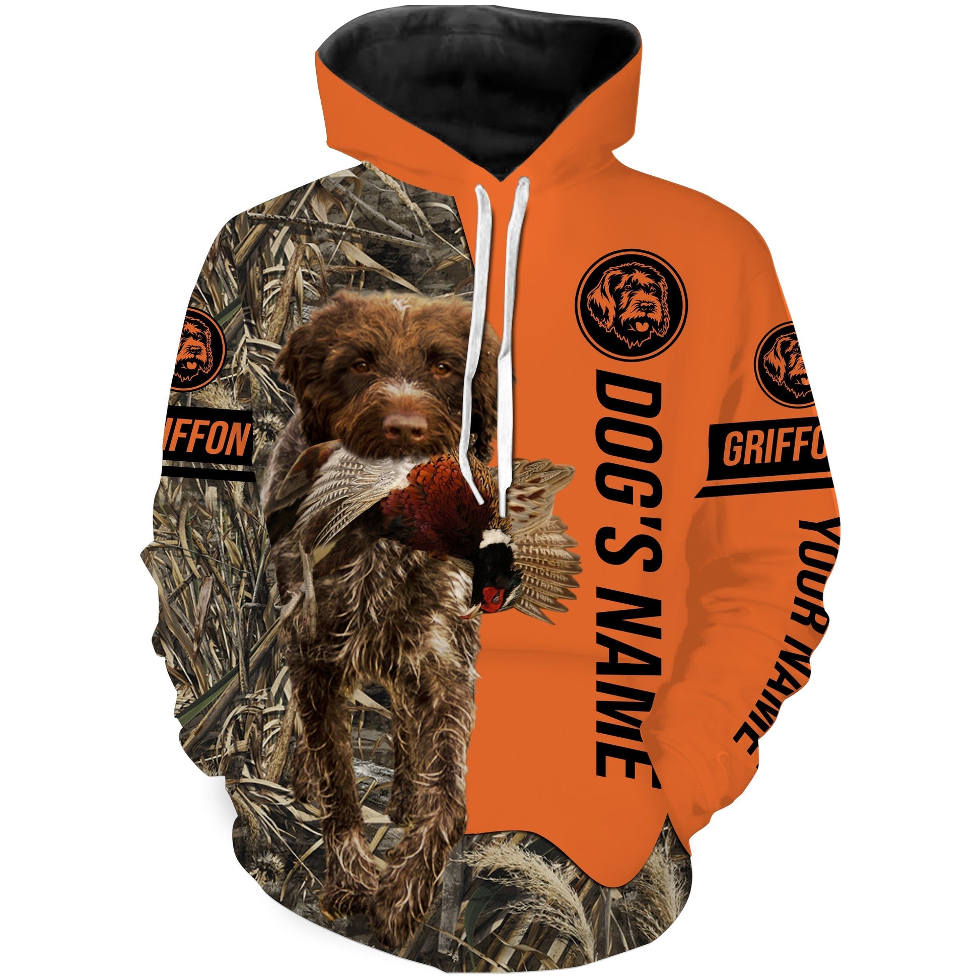 Pheasant Hunting with Dogs Wirehaired pointing Griffon customize Name Shirts for Bird Hunter FSD4031