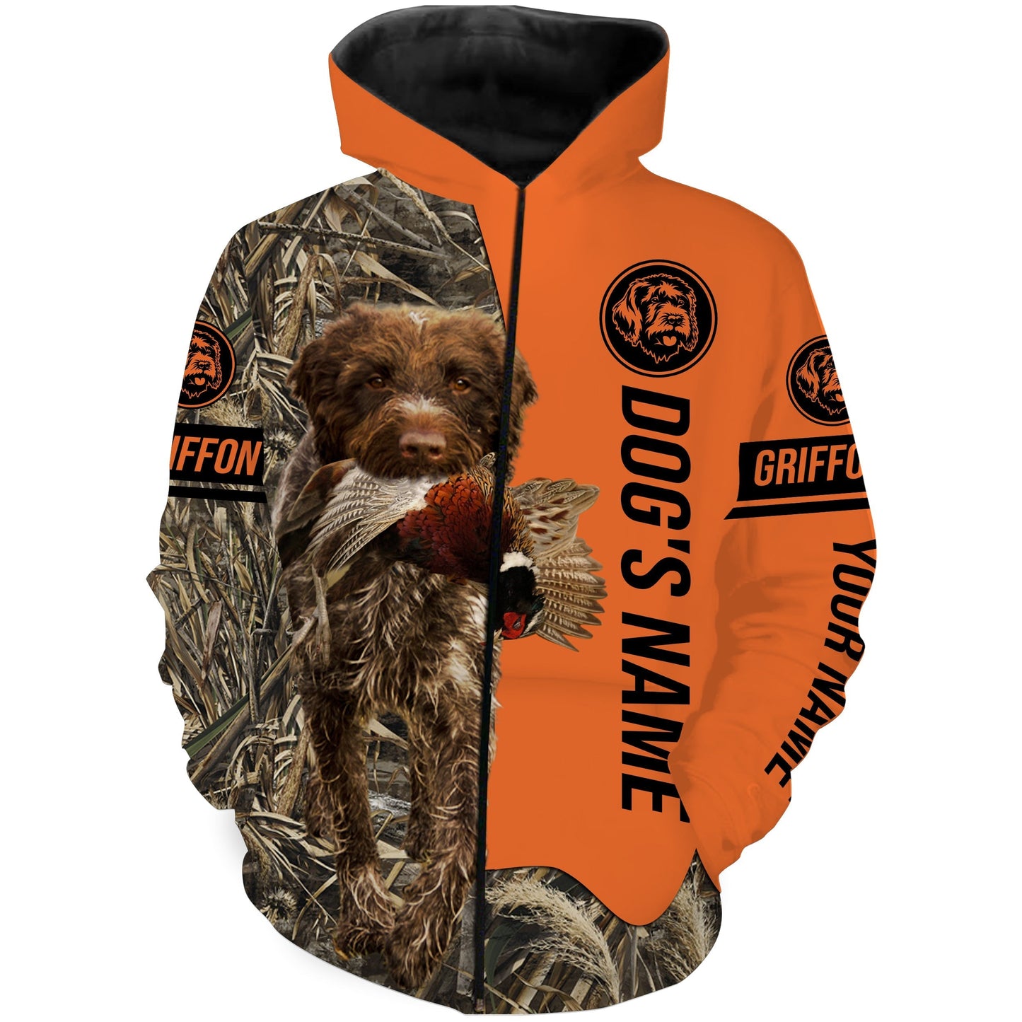 Pheasant Hunting with Dogs Wirehaired pointing Griffon customize Name Shirts for Bird Hunter FSD4031