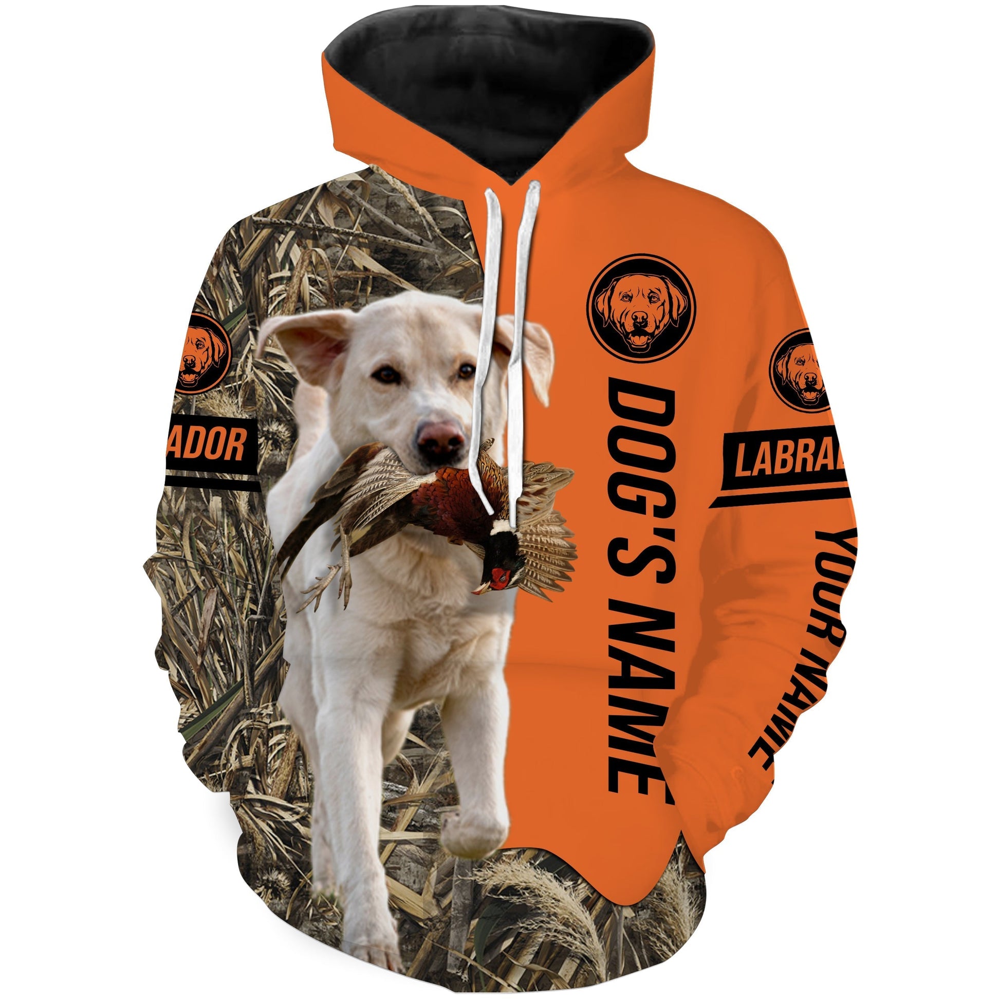 Pheasant Hunting with Dog white Labs customize Name Shirts for Bird Hunter, Labrador Retriever shirt FSD4034